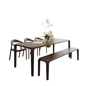 Black walnut dining table rectangular light luxury simple modern home all-solid wood dining table